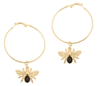 Hoop earrings with black fly (P21/WIO/55AU-280) - 32197_2810