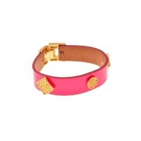 Pink leather bracelet (B22 / wio / 08/4) - b22_wio_08_4au (1).jpg