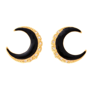 Earrings with black moon (P22/LAT/11AU)