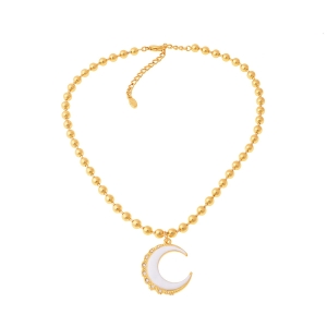 Necklace with a white moon (C22 / LAT / 11 / 1AU)