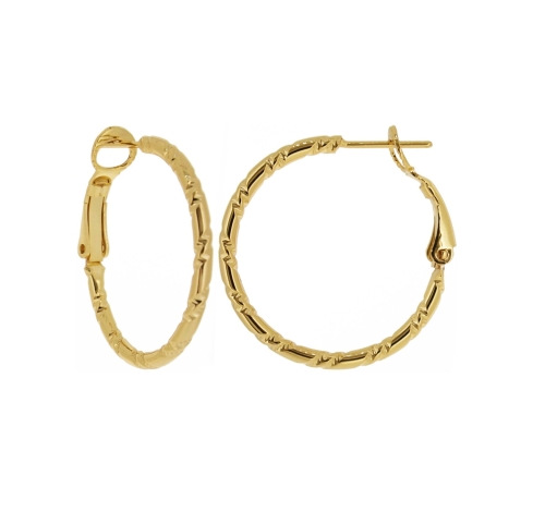 Hoop earrings with a geometric pattern (P10436AU) - 1118_2338