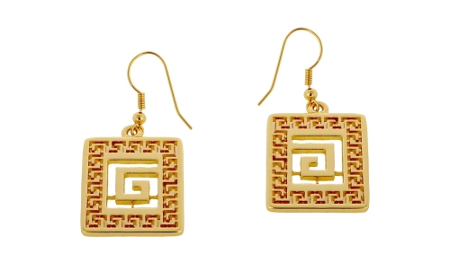 Rectangle S earrings with Greek pattern (P21 / JES / 50AU) - 33759_4312