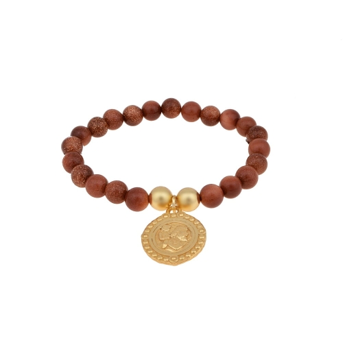 Stone bracelet with an image (B21 / KOR / 57AU - 34490_4687