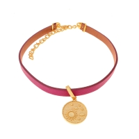 Choker fuchsia leather day-night (C22 / WIO / 06 / 4AU) - 35018_4879