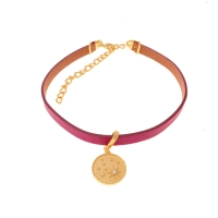 Choker fuchsia leather day-night (C22 / WIO / 06 / 4AU) - 35018_4880
