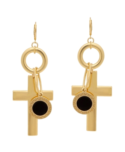 Kolczyki z krzyżem i monetką (P21/WIO/09AU-KOLOR) - 32485_4434