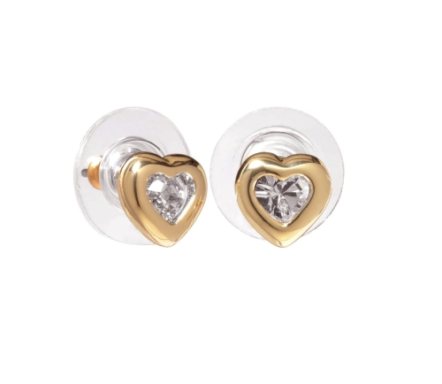 Crystal heart stud earrings (P9805AU) - 5603_2024