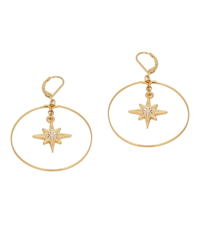 Crystals star earrings in a circle (P21 / JES / 12AU) - 33527_3894