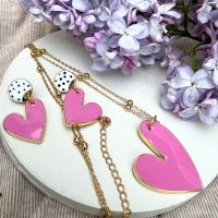Hand-painted hearts earrings (P23/MAR/01/1AU) - 37429_6234