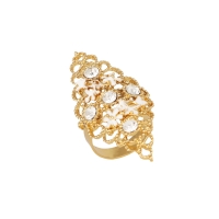 Openwork ring with crystals (R9740AU/BIEL) - 3305_6431