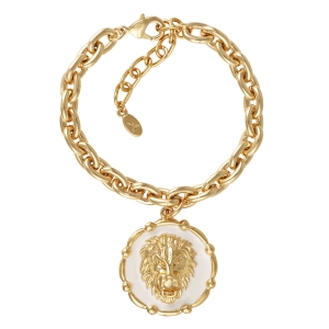 Bransoletka z lwem na białym tle (B23/LAT/83Au)