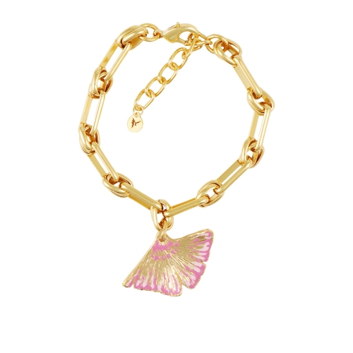 Bracelet with pink leaves (B23/LAT/66AU) - 37363_6261
