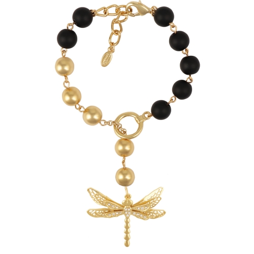 Bracelet with onyx dragonfly from the Mystical Moments collection (B22/WAŻ/24/1AU) - 37356_6271