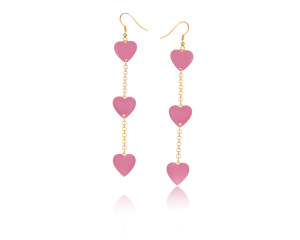 Long earrings with hearts (P23/LAT/126/2AU)