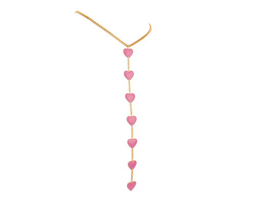 Necklace back front pink hearts (C23/LAT/126/2AU - 37805_6720