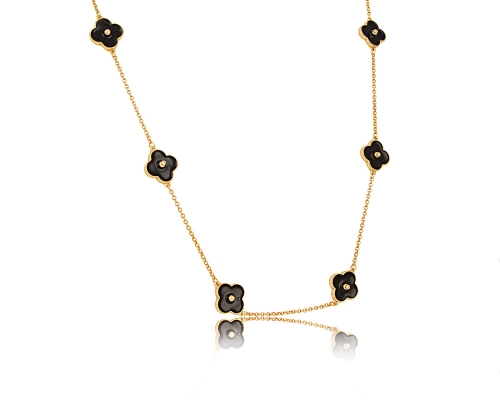 Necklace with enamel flowers (C23/LAT/138AU) - 37820_6704