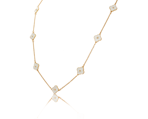 Necklace with white flowers (C23/LAT/138/1AU) - 37882_6767