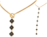 Necklace black flowers from the Be like a Barbie collection (C23/LAT/146/1Au) - 37884_6779