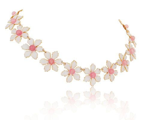 White flowers necklace (C23/LAT/136Au) - 37825_6718
