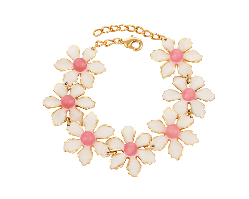 Bracelet with white flowers (B23/LAT/136Au) - 37826_6719
