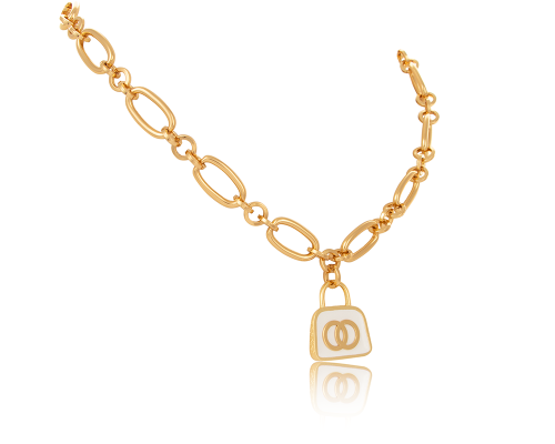 Naszyjnik z białą torebką (C23/JES/06AU) - 37867_6732