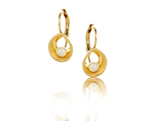 Delicate earrings with pearls (P14773AU)
