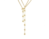 Front / back necklace with balls (C22 / JES / 190Au) - 36017_6861