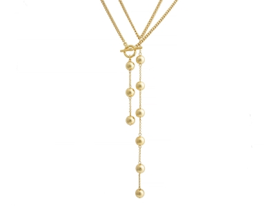 Front / back necklace with balls (C22 / JES / 190Au)