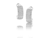 Crystal-covered hoop earrings (P12979AG) - 19624_7048