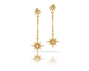Long snowflake earrings (P15/STL/36AU)