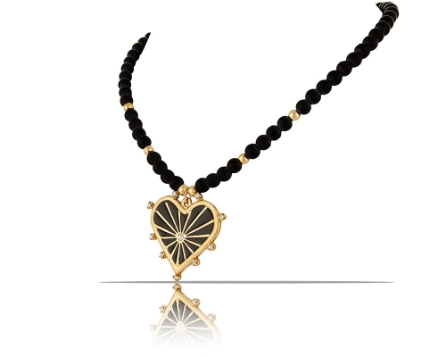 Naszyjnik z onyksów z sercem z kolekcji Bella (C23/ZWE/105AU) - 38278_7169