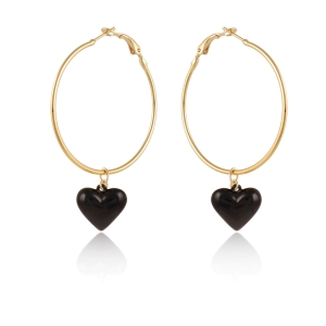 Hoop earrings with a smaller heart (P15/TGU/100/2AU)