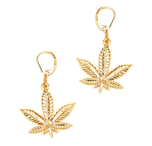 Kolczyki listki marihuana (P15/TGU/43/1AU) - 29886_2422