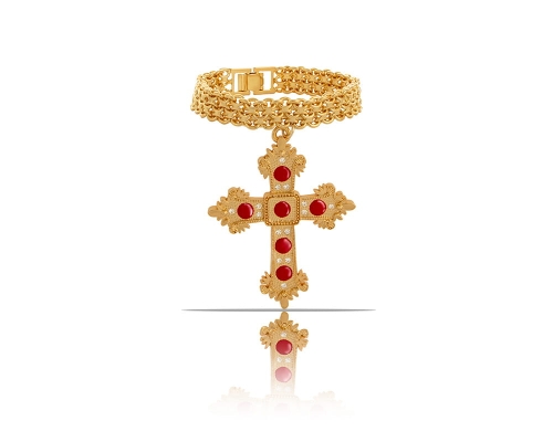 Bransoletka bismark z krzyżem (B23/ZIM/35AU) - 38401_7236