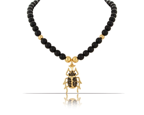 Necklace with scarab beetle from Beetle Brilliance collection (C23/ZIM/19AU) - 38322_7211