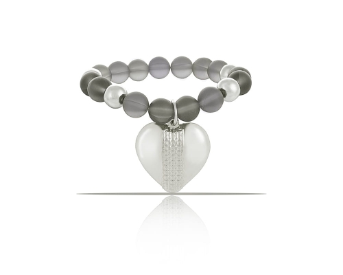Opal bracelet with heart (B23/KOR/197Ag) - 38515_7232