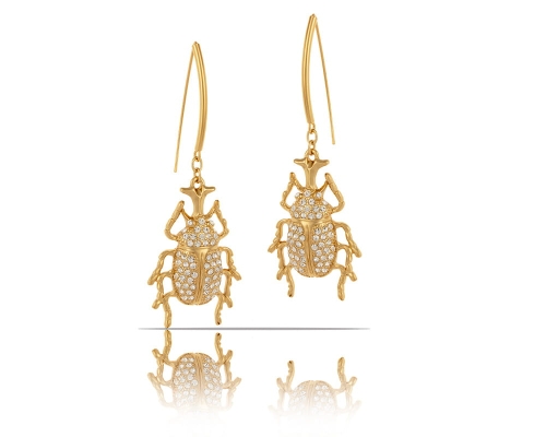 Earrings with scarabs from the Beetle Brilliance collection (P23/ZIM/02/1AU) - 38285_7256