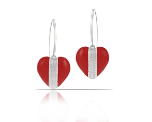 Hand-painted heart earrings from the Heart Harmony collection (P23/ZIM/29/3AG)