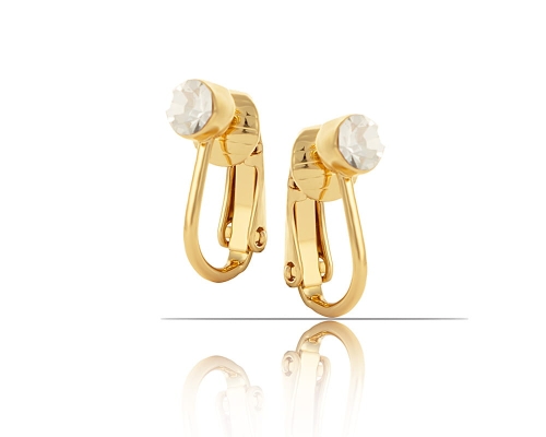 Klipsy z kryształkiem z kolekcji Classic (E23/ZIM/25AU) - 38353_7289