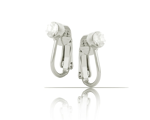 Klipsy z kryształkiem z kolekcji Classic (E23/ZIM/25AG) - 38635_7290