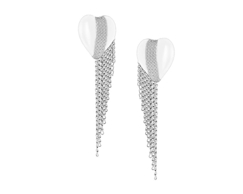 Large heart earrings with chains from the Heart Harmony collection (P23/ZIM/27/2AG) - 38614_7280