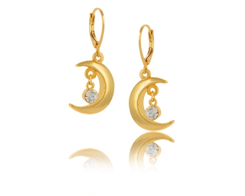 Kolczyki półksiężyce z kryształkiem (P21/TEN/08AU) - 33945_6990