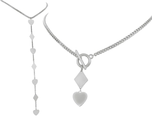 Necklace diamonds, heart back - front (C23/ZIM/49AG)