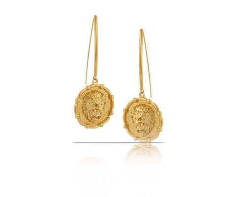 Lion head earrings (P23/LAT/83AU) - p23_lat_83.jpg