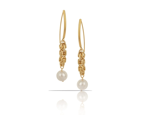 Royal weave earrings with pearl (P23/ZIM/86/1AU) - p23_zim_86_1.jpg