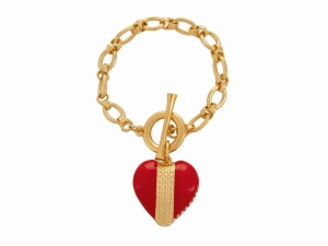 Bracelet with a red heart with crystals from the Heart Harmony collection (B23/ZIM/96/4AU)