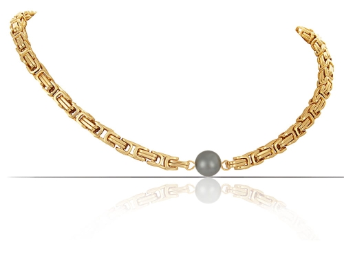 Necklace with royal twist with gray pearl (C23/ZIM/97AU) - c23_zim_97.jpg