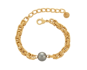 Royal braid bracelet with gray pearl (B23/ZIM/97AU)