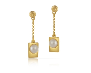 Hanging Earrings with Pearl (P15019/5AU)