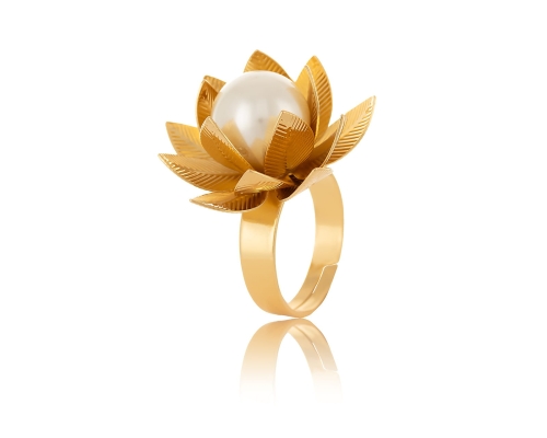 Flower ring with Majorca pearl (R24/WIO/58AU) - r24_wio_58 (1).jpg